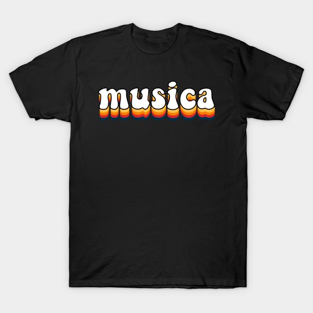 musica retro typography T-Shirt by zaiynabhw